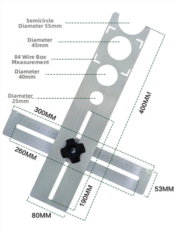 Εντοπιστής οπών πλακιδίων και εργαλείο διάτρησης — Πολυλειτουργικό, ρυθμιζόμενο εργαλείο ανοίγματος οπών για γυαλί