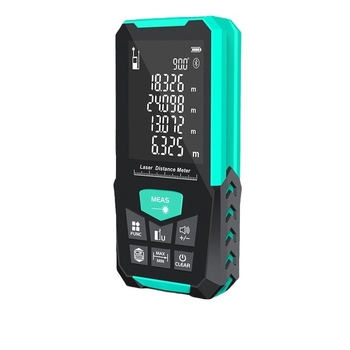 Μετρητής αποστάσεων λέιζερ, φορητός, υπέρυθρη μέτρηση, υψηλή ακρίβεια, γωνιόμετρο, μνήμη έως 50 μετρήσεις