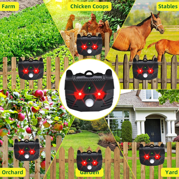 Ηλιακά τροφοδοτούμενο υπέρυθρο-υπερηχητικό αποτρεπτικό ποντικιών — σχήμα ζώου, μοντέλο BL-219A, 20–45 kHz, 0.1 W