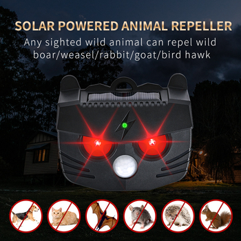 Ηλιακά τροφοδοτούμενο υπέρυθρο-υπερηχητικό αποτρεπτικό ποντικιών — σχήμα ζώου, μοντέλο BL-219A, 20–45 kHz, 0.1 W