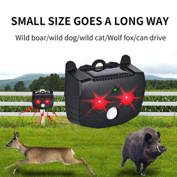 Ηλιακά τροφοδοτούμενο υπέρυθρο-υπερηχητικό αποτρεπτικό ποντικιών — σχήμα ζώου, μοντέλο BL-219A, 20–45 kHz, 0.1 W