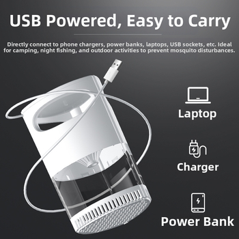 Λαμπτήρας εξολόθρευσης κουνουπιών USB, σιωπηλή μέθοδος εισπνοής, κατάλληλη για χώρους έως 10 m², αρωματοθεραπεία/απωθητικό κατά των κουνουπιών