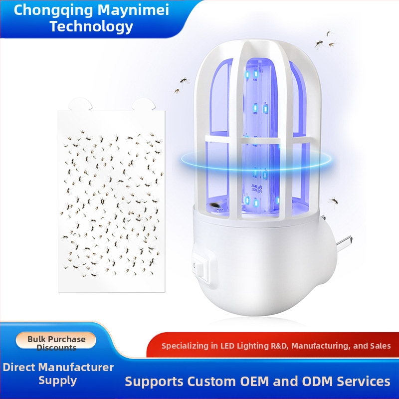 Nešiojama namų uodų naikinimo lemputė su elektriniu šoku, įkraunama, tylus gaudyklė