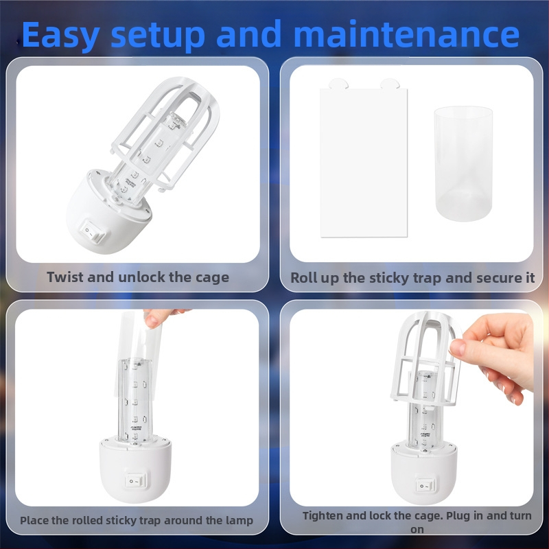 Портативна домашна лампа против комари със електрошок, презареждаема, безшумна уловителна лампа