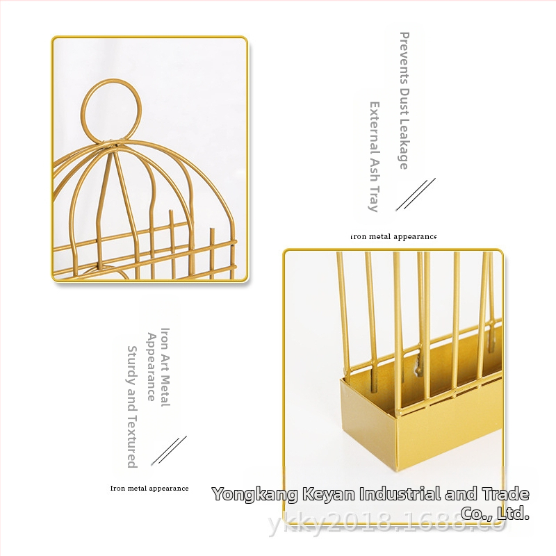 Кована желязна птича клетка за москитни инсенси, триъгълна закачваща се стойка