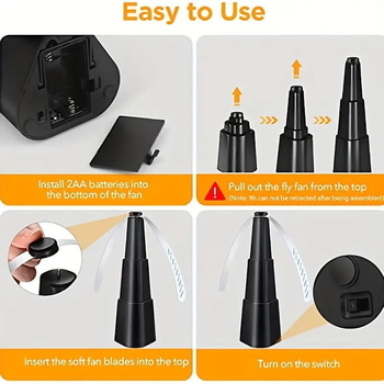 Σετ από 2 ανεμιστήρες αποτρεπτικών εντόμων, πολλαπλών χρήσεων, μη επαναφορτιζόμενοι, 5V, 4.5W, ABS περίβλημα