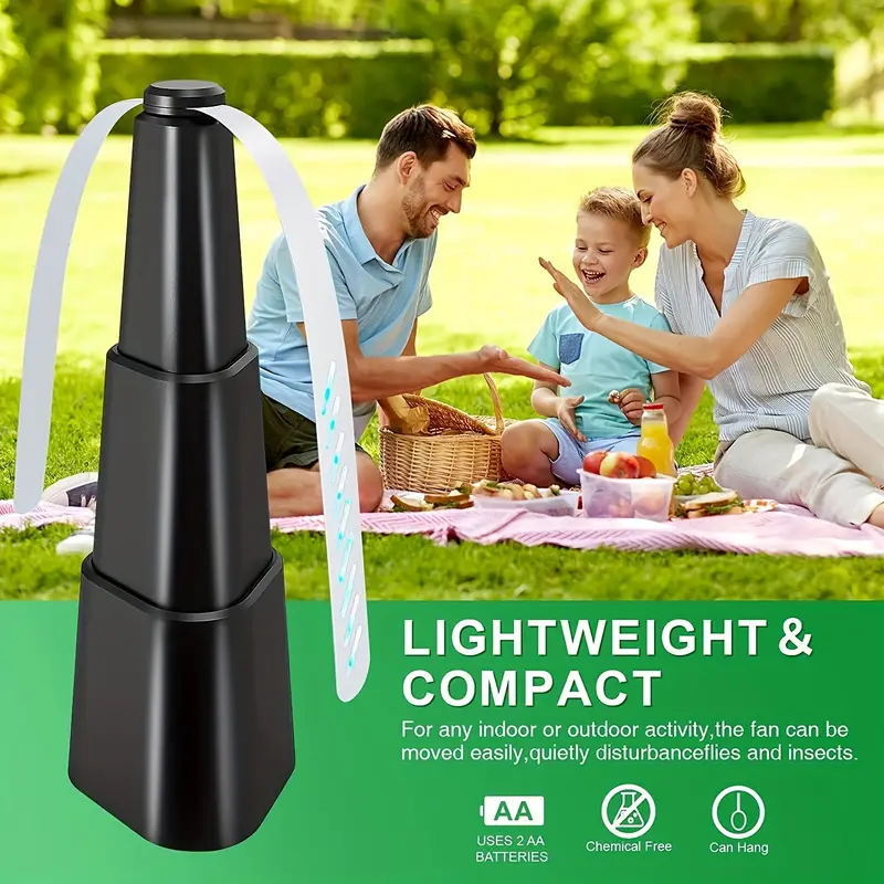 2 опаковки насекомо-репелентен вентилатор, батерийно захранван, не се зарежда, мултифункционален, 5V, 4.5W, ABS корпус