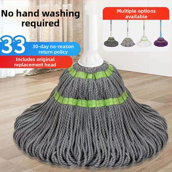 Περιστρεφόμενη σφουγγαρίστρα με κεφαλή από μικροϊνές, ατσάλινο κοντάρι, αντοχή φόρτου πάνω από 10 kg, διάρκεια ζωής 3 ετών