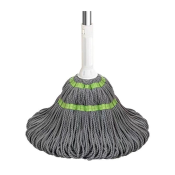 Περιστρεφόμενη σφουγγαρίστρα με κεφαλή από μικροϊνές, ατσάλινο κοντάρι, αντοχή φόρτου πάνω από 10 kg, διάρκεια ζωής 3 ετών