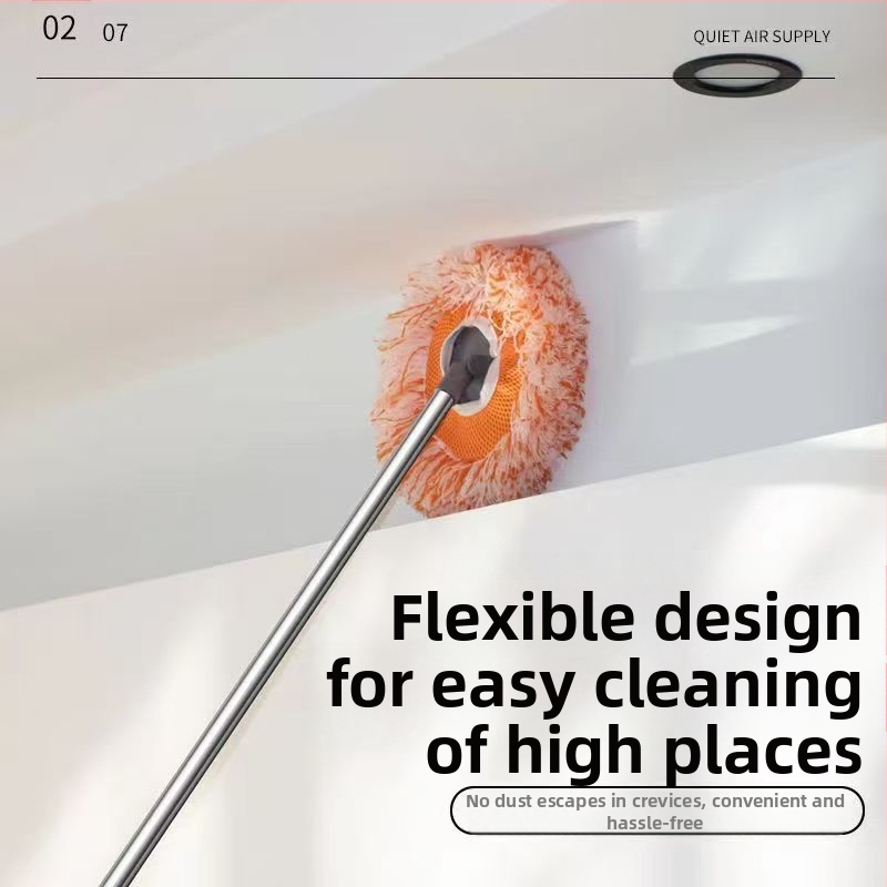 Многофункционален плосък моп със слънчогледов дизайн, глава от микрофибър и прът от неръждаема стомана; моп с памучна газова глава; обезводняване 80–90%; товароносимост под 10 кг.