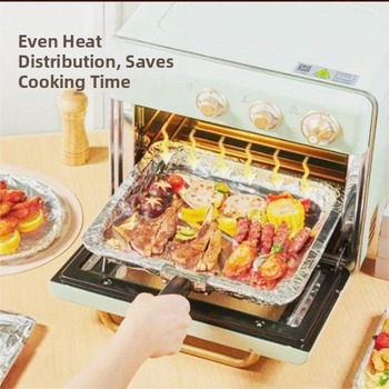 Утолщена алуминиева фолио хартия за барбекю и печене, 3 м ролка, 10 μm дебелина, безопасна за микровълнова