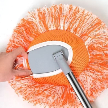 Ηλίανθος επίπεδη σκούπα για στεγνό/υγρό καθάρισμα με κάλυμμα από ύφασμα (Λειτουργική σκούπα, επίπεδη σκούπα, λανσαρίστηκε το 2023, μικτό βάρος 1 kg)