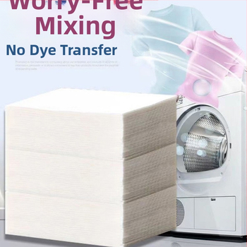 Spalvų sugeriantys skalbinių lakštai plovimui, spalvų perdavimo prevencija, nano spalvų sugeriamieji lakštai, spalvų maišymosi prevencija (Prekė: Bulk 100 color absorbing tablets)