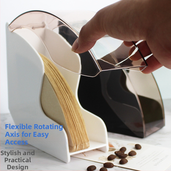 Plastikinė dulkių nepraleidžianti filtrų popieriaus dėžutė su V60 filtrų laikikliu kavinei, šiuolaikiškas minimalistinis stilius, pritaikomas