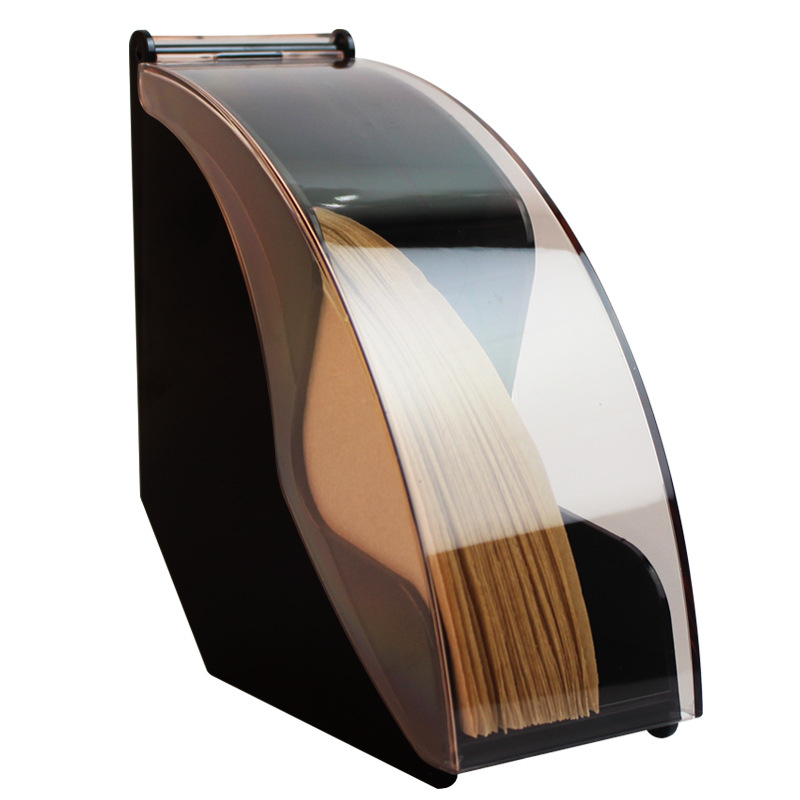 Plastikinė dulkių nepraleidžianti filtrų popieriaus dėžutė su V60 filtrų laikikliu kavinei, šiuolaikiškas minimalistinis stilius, pritaikomas