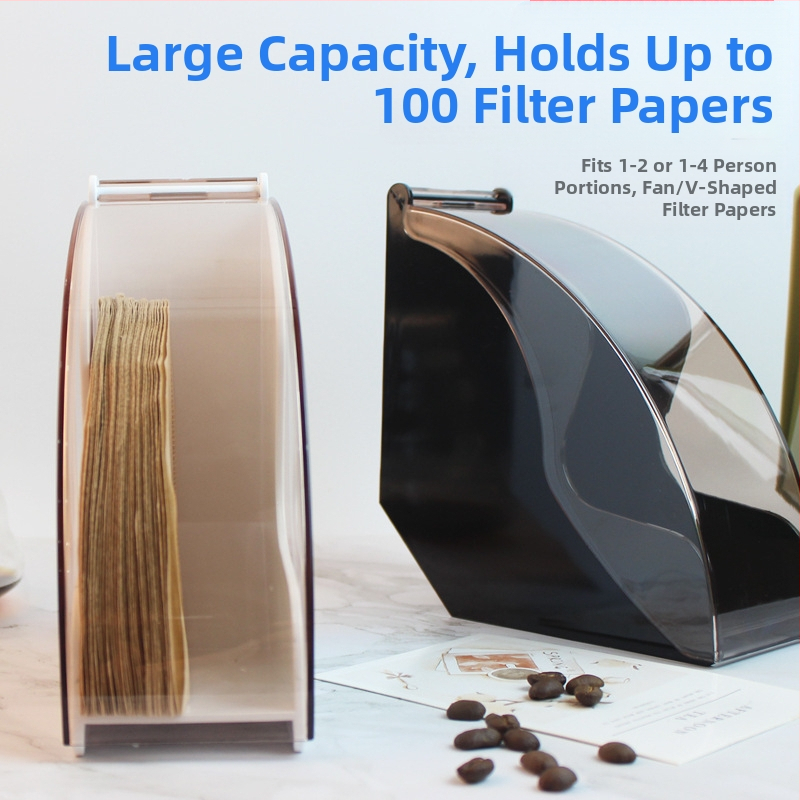 Пластмасова кутия за филтърни хартии против прах и държател за V60 филтър хартии за кафе, модерен минималистичен стил, възможност за персонализиране