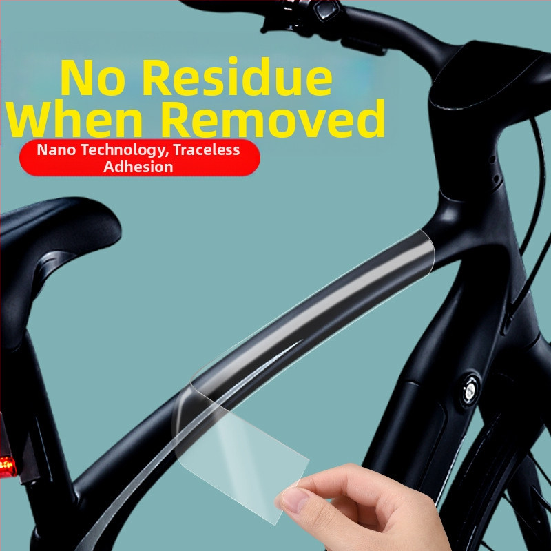 Ochranná fólia rámu bicykla – priehľadná, odolná proti škrabaniu a vode, s akrylovým lepidlom a nano lepivým systémom, hrúbka 0,5 mm