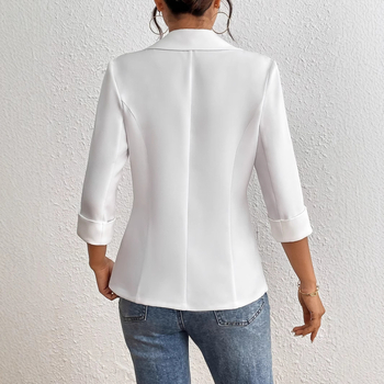 Γυναικείο blazer σε γραμμή slim-fit, με γιακά τύπου κοστουμ, μακριά μανίκια, κλείσιμο με ένα κουμπί, μήκος μέτριο (65–80 εκ.)