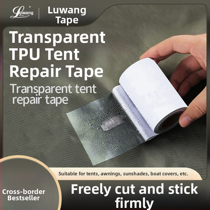 Priehľadná PVC opravárenská páska, obojstranná, vysoká viskozita, vodeodolná, pre stany a nafukovacie výrobky, -20°C až 200°C