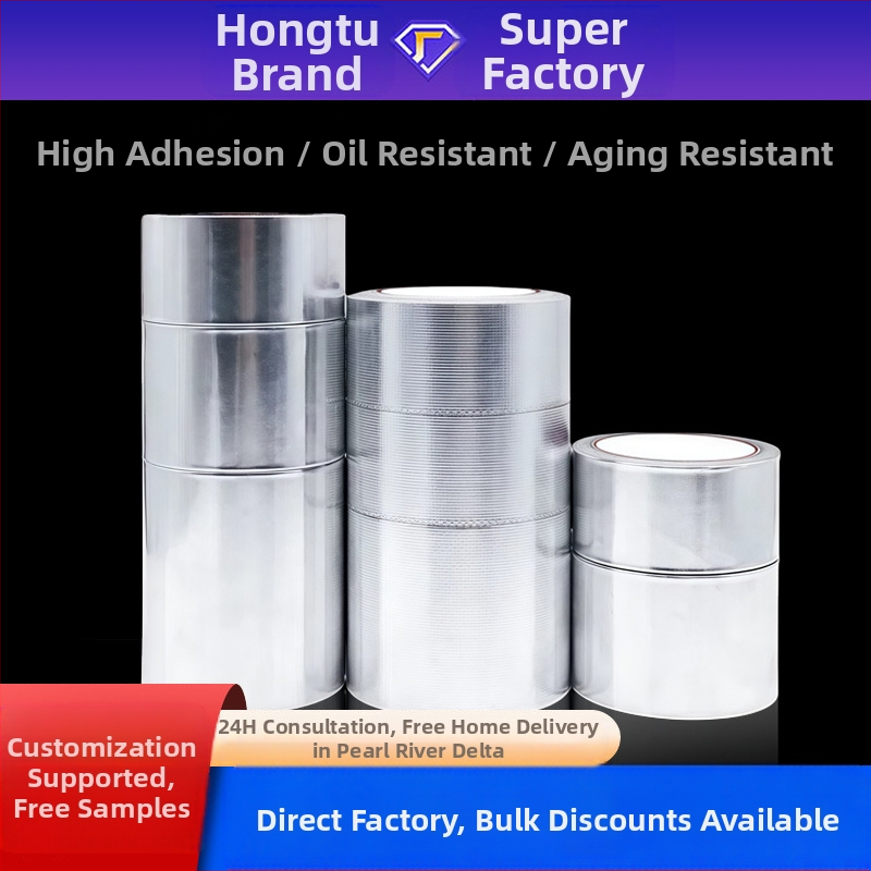 Augstas temperatūras alumīnija folijas lente virtuvei un vannas istabai – vienpusēja, akrila līme, 60–300°C, laba blīvēšana