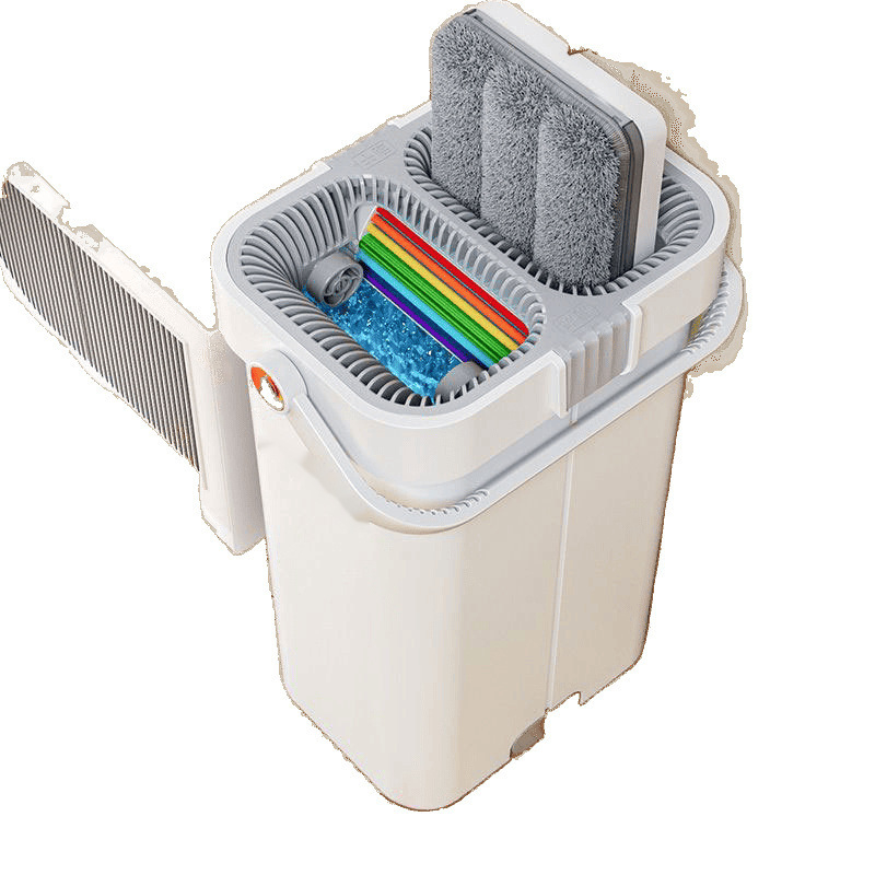 Plokščias grindų šluostė namų naudojimui su nerūdijančio plieno mentele, keturių krypčių spaudimo sistema, 2 kg apkrova, vienos pavaros mechanizmas