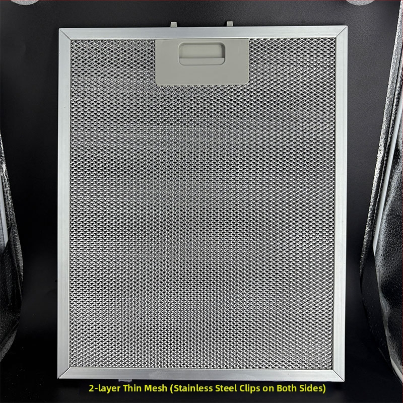 Универсален филтър за кухненския аспиратор: неръждаема стомана, мрежеста решетка, модел 001, сепаратор на масло