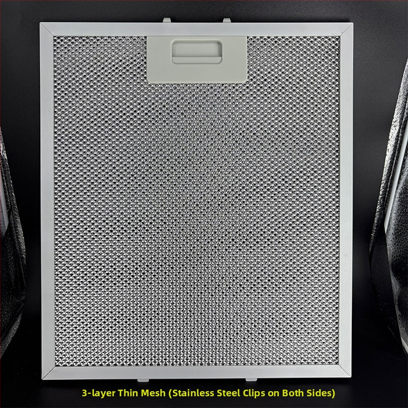 Универсален филтър за кухненския аспиратор: неръждаема стомана, мрежеста решетка, модел 001, сепаратор на масло