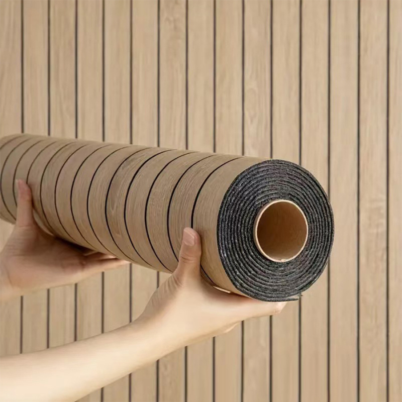 3D самозалепващ стенен стикер с дизайн на ивици, AXPE материал, декоративни стенни стикери, огнеустойчив, водоустойчив, антибактериален, шумоизолация