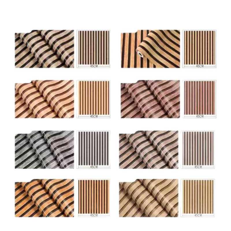 3D самозалепващ стенен стикер с дизайн на ивици, AXPE материал, декоративни стенни стикери, огнеустойчив, водоустойчив, антибактериален, шумоизолация