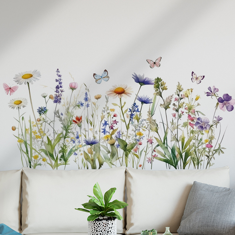 Fali matrica – növény-virág mintázat, PVC, vízálló, nappali és hálószoba, modern minimalista stílus (PVC, növény-virág minta, vízálló, nappali/hálózoba, 1 darab)