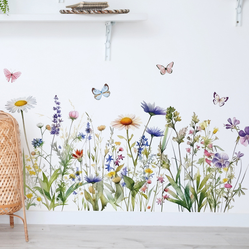 Fali matrica – növény-virág mintázat, PVC, vízálló, nappali és hálószoba, modern minimalista stílus (PVC, növény-virág minta, vízálló, nappali/hálózoba, 1 darab)