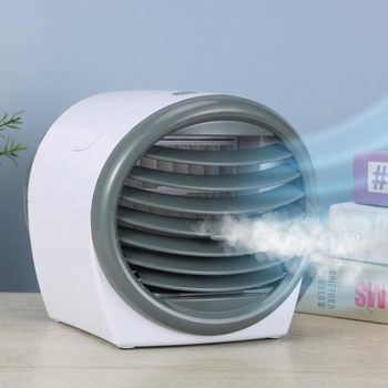 Επιτραπέζιος δροσιστής αέρα με λειτουργία ψεκασμού, USB τροφοδοσία, χωρίς ψήκτρες κινητήρα, 3 ρυθμίσεις ταχύτητας, θόρυβος κάτω από 36 dB