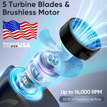 Φορητός ανεμιστήρας ζώνης για υπαίθριο κάμπινγκ, 5 λεπίδες, κινητήρας χωρίς ψήκτρες, ενσωματωμένη μπαταρία 6000mAh+, 6 ταχύτητες, χρόνος λειτουργίας άνω των 12 ωρών