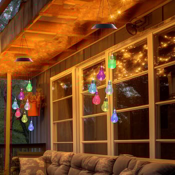 Ηλιακή Λάμπα με Κουδουνάκι Ανεμού για Αυλή και Κήπο – Ανοξείδωτο Ατσάλι, IP55, 0.6W Φωτιστικό, 6–12 ώρες Λειτουργίας, CE Πιστοποίηση