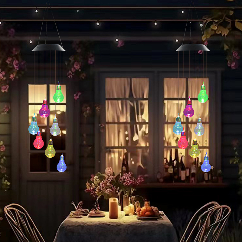 Ηλιακή Λάμπα με Κουδουνάκι Ανεμού για Αυλή και Κήπο – Ανοξείδωτο Ατσάλι, IP55, 0.6W Φωτιστικό, 6–12 ώρες Λειτουργίας, CE Πιστοποίηση