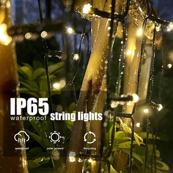 Φωτεινές LED γιρλάντες εξωτερικού χώρου σε μορφή λουλουδιού για διακόσμηση κήπου – 3W, IP65, τροφοδοσία από μπαταρία/ηλιακή ενέργεια, 50/100/200/300 LED