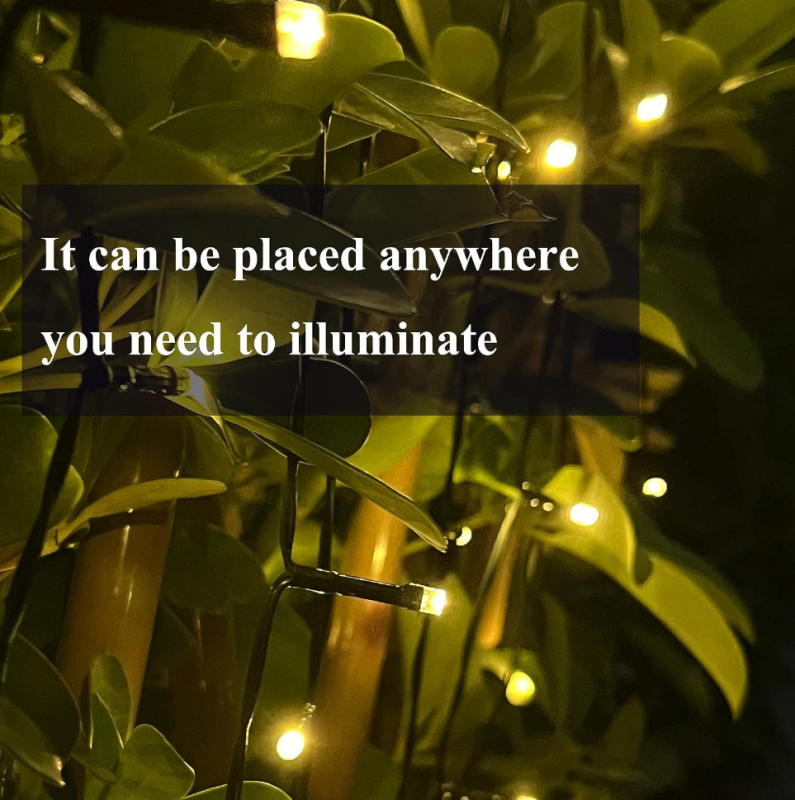 Kültéri napenergia-táplálású virág alakú LED égősor kertdekorációhoz – 3W, IP65, akkumulátoros/napenergia, 50/100/200/300 LED