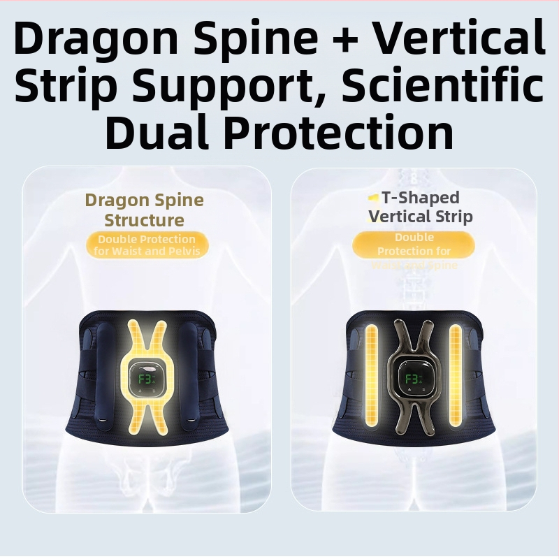 Juosmens masažo diržas su grafeniniu šildymu, vibracinis ir karšto spaudimo masažas, elastinga liemens atrama, iki 4 masažo galvu, įkraunamas, mechaninis valdymas, 3 greičiai