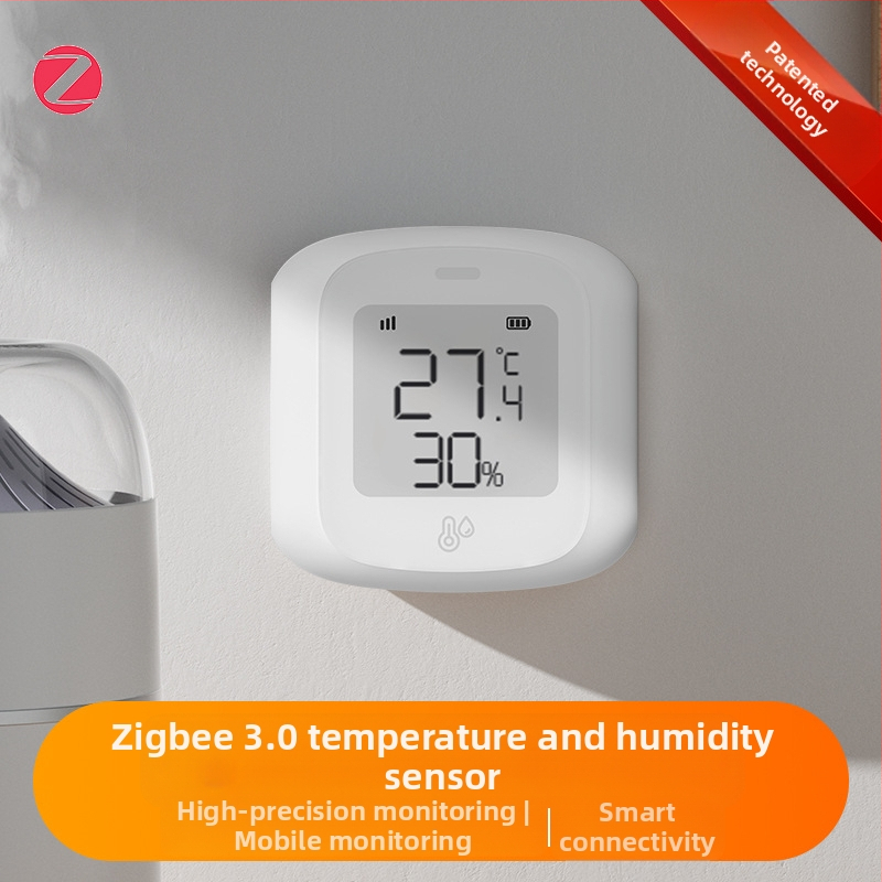 Inteliģents temperatūras un mitruma sensors ar Zigbee 3.0, ekrāna displejs, iekštelpu lietošanai, modelis Lktmzl02