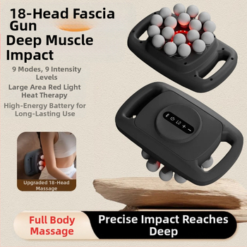 Perkusinis masažuoklis su 6 galvomis, 5+ greičiai, įmontuota baterija 1200–2000 mAh, darbo laikas 3–6 val., LCD ekranas