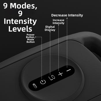 Perkusinis masažuoklis su 6 galvomis, 5+ greičiai, įmontuota baterija 1200–2000 mAh, darbo laikas 3–6 val., LCD ekranas
