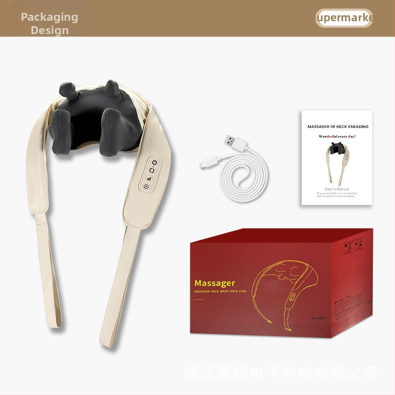 Pečių ir trapecijos masažuoklis su karštu kompresas ir minkymu, 6 galvos, modelis 8620, Qingyang, infraraudonųjų spindulių fizioterapija