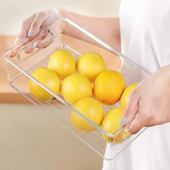 Κουτί αποθήκευσης με διαφανές ακρυλικό, οργανωτής κουζίνας για λαχανικά και φρούτα, κατασκευή από πλαστικό, μοντέρνος απλός σχεδιασμός