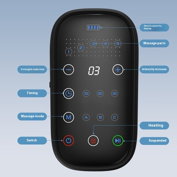 Pilnai uždengiantis kojų ir pėdų masažinis aparatas su pneumatine terapija, šilta kompresija ir minkymas — belaidis nuotolinio valdymas, laikmatis, mechaninis valdymas