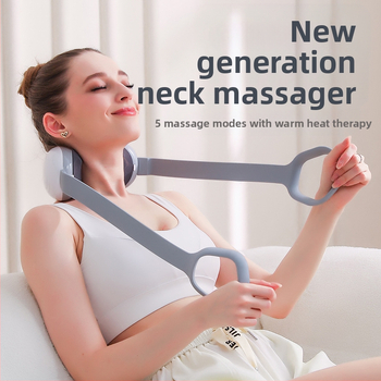 Masajer cervical cu vibrație și compresie caldă, alimentat prin USB, pliabil