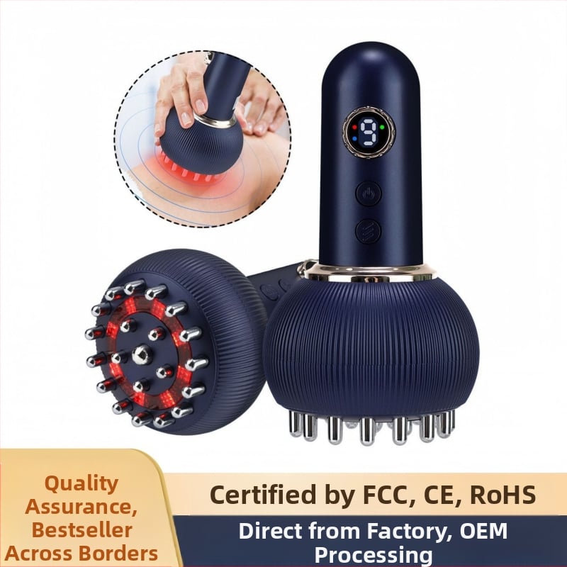 Pilvo masažo įrenginys su ventūzomis ir infraraudonąja fizioterapija, USB maitinimas, mechaninis valdymas, 2025 modelis