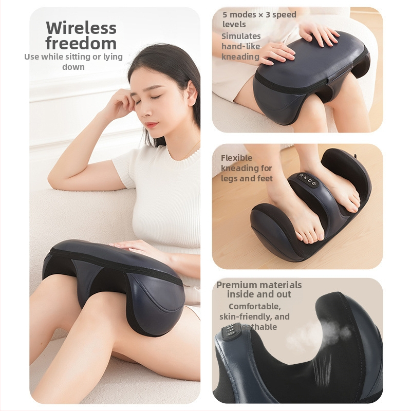 Pusiau uždengtas kojų masažuoklis su automatinio veikimo režimu, šildymas, minkymas, laikmatis, 2000 mAh baterija