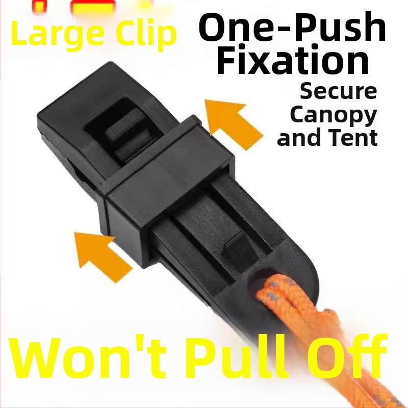 Многофункционален клип за въжета за палатка и навес – ветроустойчив фиксиращ клип (PP пластмаса)