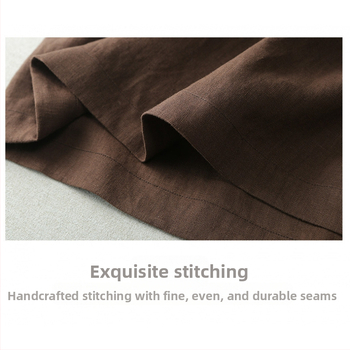 Φούστα μίντι Α-γραμμής από λινό και βαμβάκι, με τσέπες, σταθερό σχέδιο, καλοκαίρι 2025