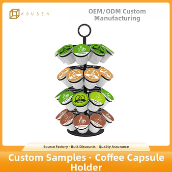 Keturių sluoksnių besisukantis kavos kapsulių laikiklis, suderinamas su K-Cup/Dolce Gusto, talpa 36 kapsulėms, miltelinė danga